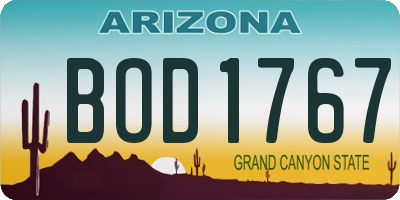 AZ license plate BOD1767