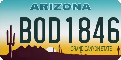 AZ license plate BOD1846