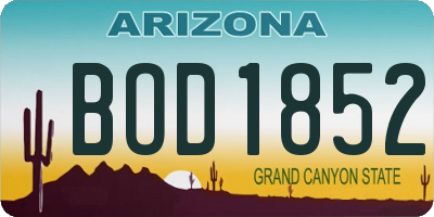 AZ license plate BOD1852