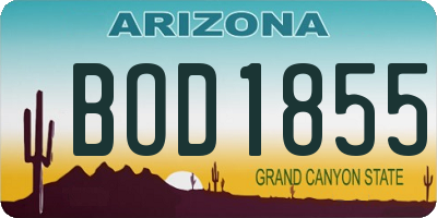 AZ license plate BOD1855