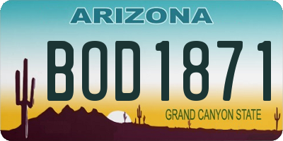 AZ license plate BOD1871