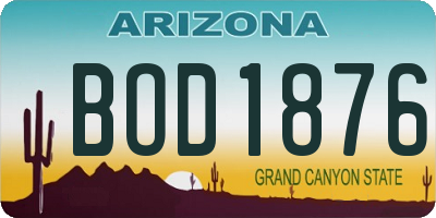 AZ license plate BOD1876