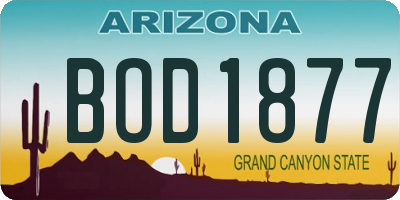 AZ license plate BOD1877