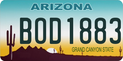 AZ license plate BOD1883