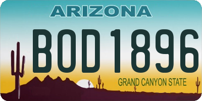AZ license plate BOD1896