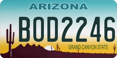 AZ license plate BOD2246