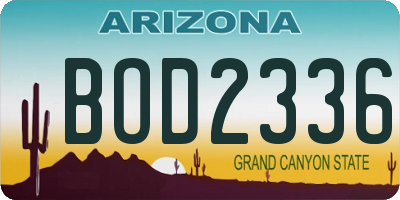 AZ license plate BOD2336