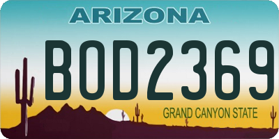 AZ license plate BOD2369