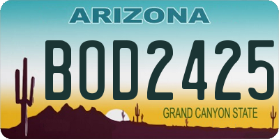 AZ license plate BOD2425