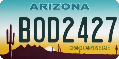 AZ license plate BOD2427
