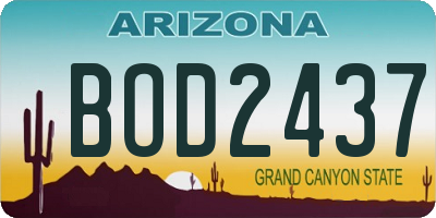 AZ license plate BOD2437