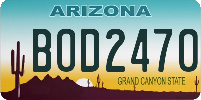 AZ license plate BOD2470