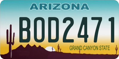 AZ license plate BOD2471