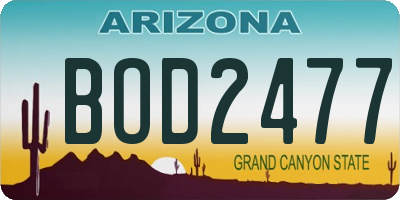 AZ license plate BOD2477