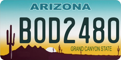 AZ license plate BOD2480