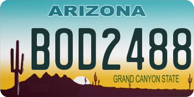 AZ license plate BOD2488