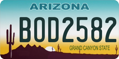 AZ license plate BOD2582