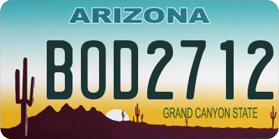 AZ license plate BOD2712