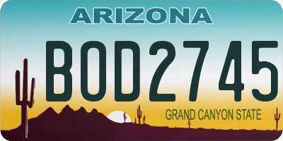 AZ license plate BOD2745
