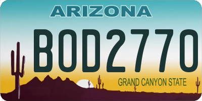 AZ license plate BOD2770