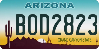 AZ license plate BOD2823