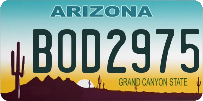 AZ license plate BOD2975