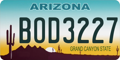 AZ license plate BOD3227