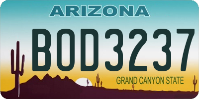 AZ license plate BOD3237