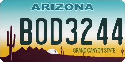 AZ license plate BOD3244
