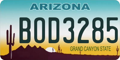 AZ license plate BOD3285