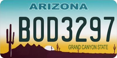 AZ license plate BOD3297