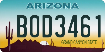 AZ license plate BOD3461