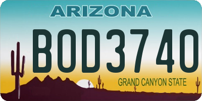 AZ license plate BOD3740