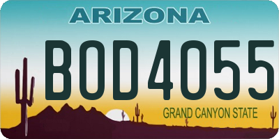 AZ license plate BOD4055