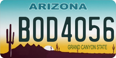 AZ license plate BOD4056