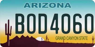 AZ license plate BOD4060