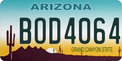 AZ license plate BOD4064