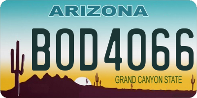 AZ license plate BOD4066