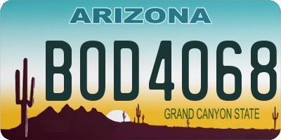 AZ license plate BOD4068