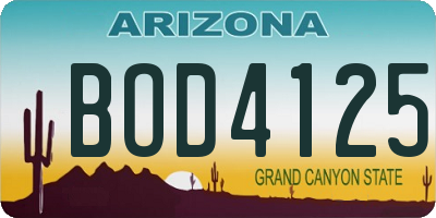 AZ license plate BOD4125