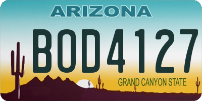 AZ license plate BOD4127