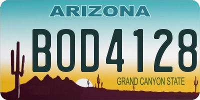 AZ license plate BOD4128