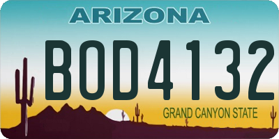 AZ license plate BOD4132