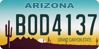 AZ license plate BOD4137