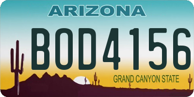AZ license plate BOD4156