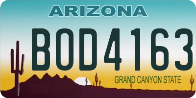 AZ license plate BOD4163
