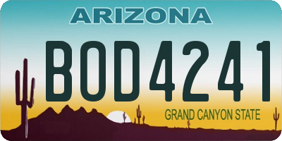AZ license plate BOD4241