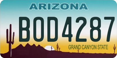 AZ license plate BOD4287