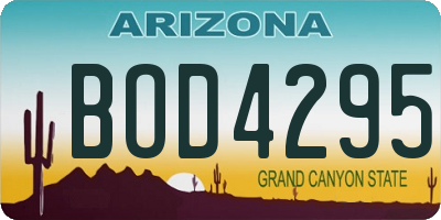 AZ license plate BOD4295