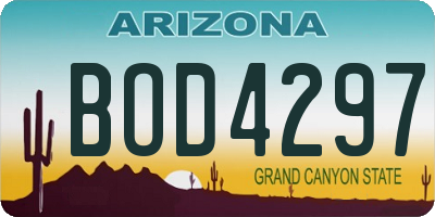 AZ license plate BOD4297